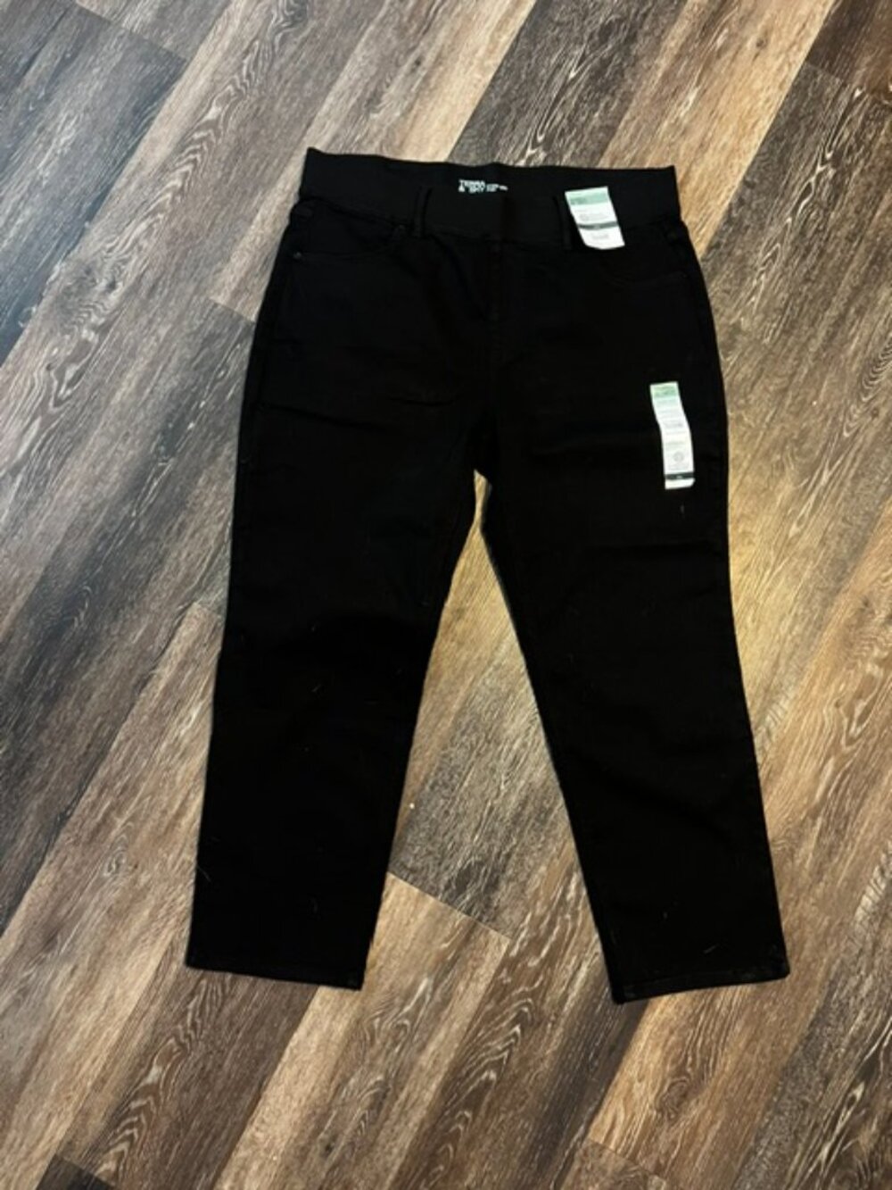 Women's New w/tags Terra & Sky Black Jeans, Size 1X, Straight, Pull On, Pockets